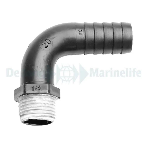Hose nozzle 90° 20 mm x 1/2" (.79" x 1/2") | T